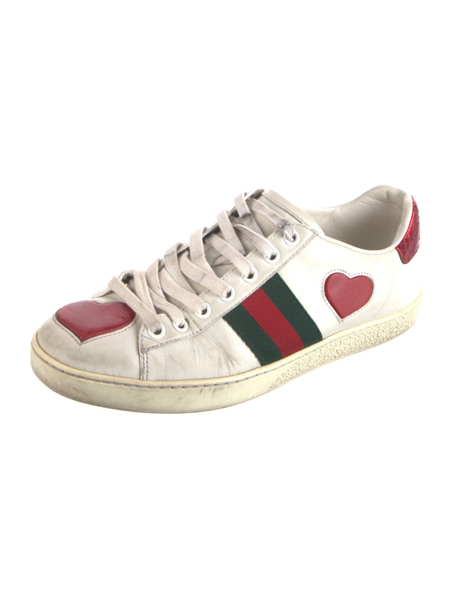 Gucci Web Accent Leather Sneakers